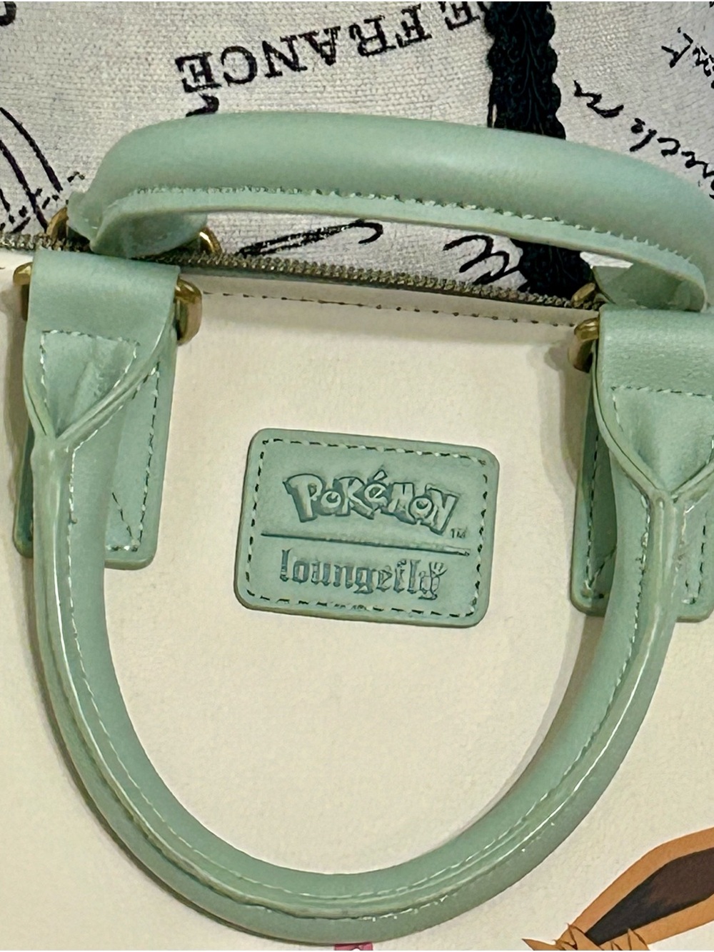 Pokemon Eevee Floral Satchel in Mint and Cream - Picture 3 of 15